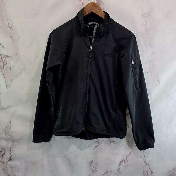 Marmot Jacket Womens Small Black Fleece Lined Full Zip Stretch Hoodless - Picture 1 of 14